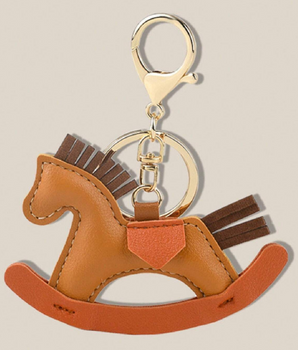 Leather Rocking Horse Bag Charm / Leather