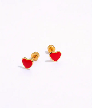 Vegas Heart Shaped Studs / Stainless Steel