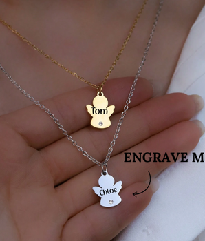 Amira Personalised Angel Necklaces / 18K Gold Plated