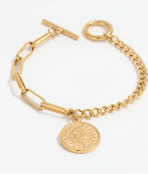 Bethany Coin Charm Bracelet / 18K Gold Plated - Nina Kane Jewellery