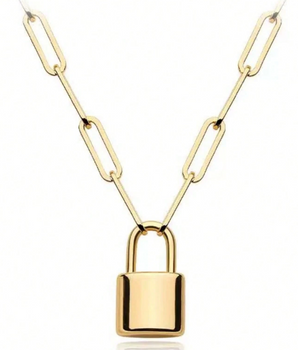 Leslie Personalised Padlock Necklace / 18K Gold Plated