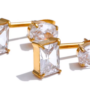 Christa Cubic Zirconia Earrings / 18K Gold Plated