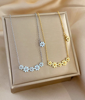 Montana Daisy Chain Necklaces / Stainless Steel - Nina Kane Jewellery