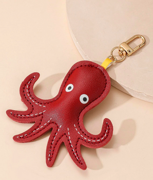 Leather Octopus Bag Charm / Leather