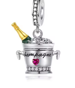 The Champagne Bucket Charm / 925 Sterling Silver