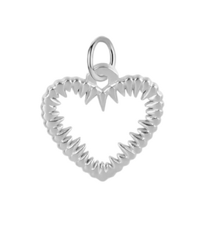 Spiked Heart Charm / Stainless Steel