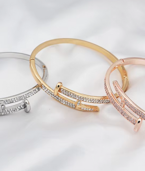 Tatianna Crystal Nail Bangles / 18K Gold Plated