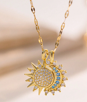 The Sun & Moon Double Necklaces / 18K Gold Plated