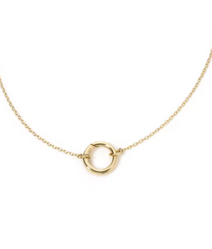 Celeste Lock Charm Necklace / 18K Gold Plated