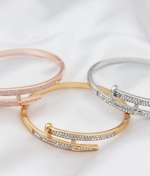 Tatianna Crystal Nail Bangles / 18K Gold Plated