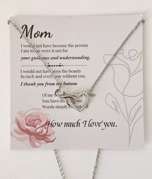 Mom Infinity Heart Necklace / Stainless Steel