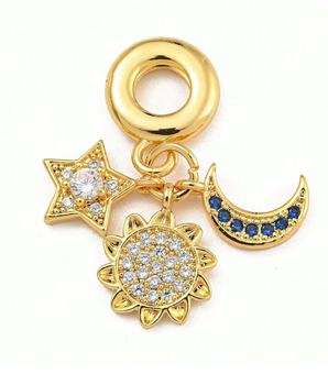 The Cosmic Trinity Charm / 18K Gold Plated