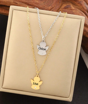 Amira Personalised Angel Necklaces / 18K Gold Plated