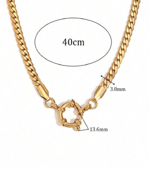 The Curb Chain Charm Necklace / 18K Gold Plated