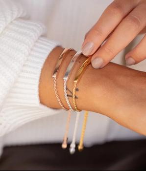 Teri Personalised Slider Bracelets / 18K Gold Plated