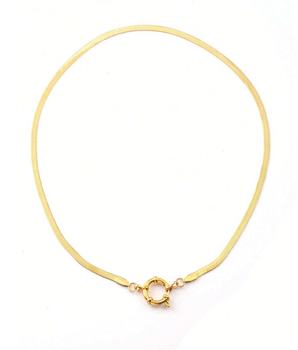 The Herringbone Charm Necklace / 18K Gold Plated