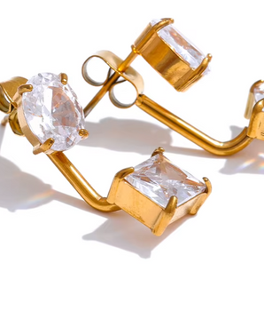 Christa Cubic Zirconia Earrings / 18K Gold Plated