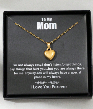 To My Mum Engravable Heart Necklace / 18K Gold Plated