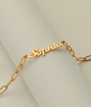 Ingrid Paperclip Chain Personalised Necklace / 18K Gold Plated