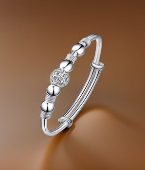 Catarina Beaded Bangle / 925 Sterling Silver - Nina Kane Jewellery