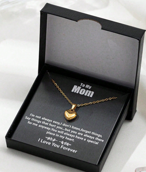 To My Mum Engravable Heart Necklace / 18K Gold Plated