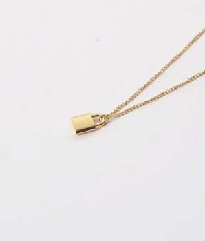 Willa Padlock Necklace / 18K Gold Plated - Nina Kane Jewellery