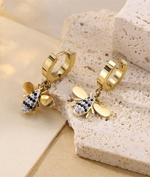 Penelope Bee Earrings / 18K Gold Plated - Nina Kane Jewellery