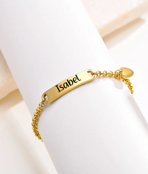 Edna Personalised ID Bracelet / 18K Gold Plated