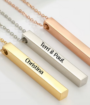 Morweena Personalised Bar Necklace / 18K Gold Plated