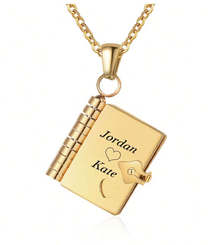 Jennie Personalised Story Book Necklace / 18K Gold Plated