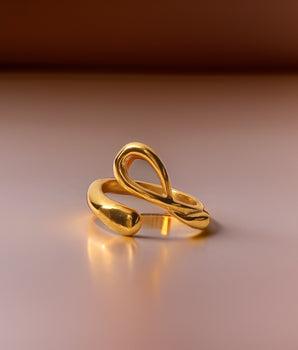 Lulu Statement Tie Ring / 18K Gold Plated - Nina Kane Jewellery