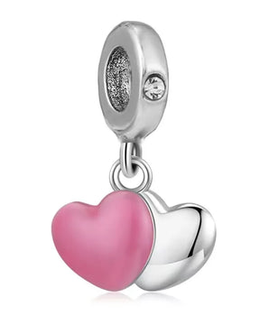 The Pink Hearts Charm / Alloy - Nina Kane Jewellery