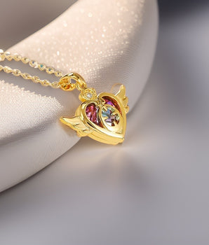 Winged Heart Necklace / 18K Gold Plated - Nina Kane Jewellery