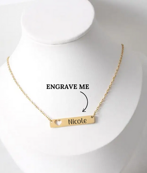 Nicole Personalised Tab Necklaces / 18K Gold Plated