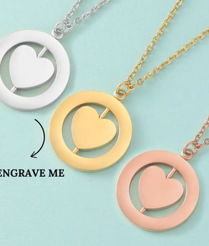 Ellie Rotating Heart Personalised Necklaces / 18K Gold Plated