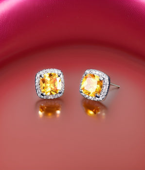 Antoinette Zircon Stud Earrings / Sterling Silver - Nina Kane Jewellery