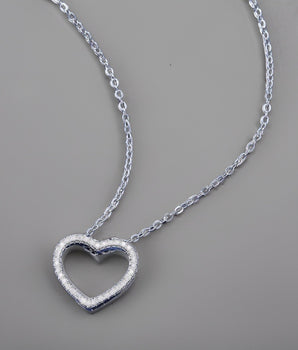 Catalina Silver Heart Necklace / Stainleds Steel - Nina Kane Jewellery