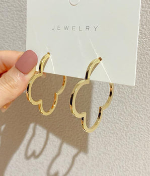 Rochelle Clover Hoop Earrings / Gold Plated - Nina Kane Jewellery