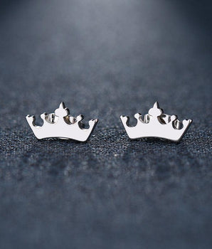 Jordan Mini Crown Stud Earrings / Stainless Steel - Nina Kane Jewellery