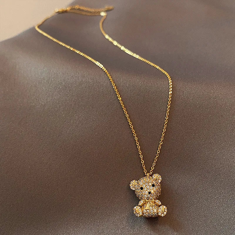 Bear hot sale diamond necklace