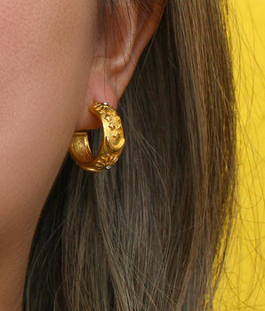Jordan Celestial Hoop Earrings / Stainless Steel - Nina Kane Jewellery