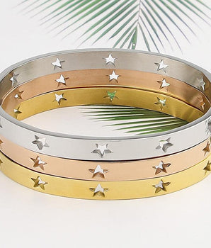 Tilly Star Spangled Bangles / Stainless Steel - Nina Kane Jewellery