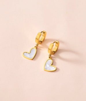 Scarlett Heart Shaped Hoop Earrings / Stainless Steel - Nina Kane Jewellery