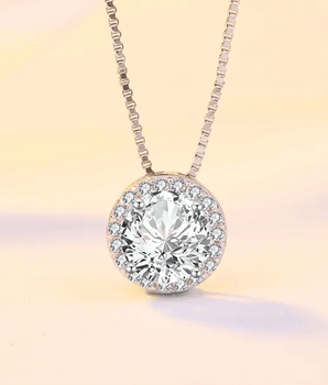 Celeste Classic Diamond Necklace / 925 Sterling Silver - Nina Kane Jewellery