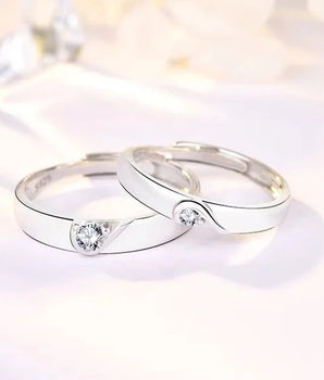 The Heartbeat Promise Couple Rings / 925 Sterling Silver - Nina Kane Jewellery