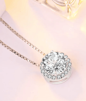 Celeste Classic Diamond Necklace / 925 Sterling Silver - Nina Kane Jewellery