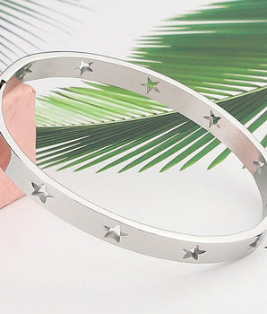 Tilly Star Spangled Bangles / Stainless Steel - Nina Kane Jewellery