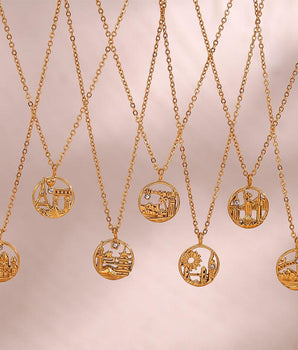 The Famous City's Pendants / 18K Gold Plated - Nina Kane Jewellery